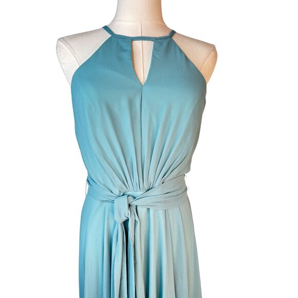 NWT Ever Pretty Large Light Blue Halter Chiffon Midi Dress - Picture 7 of 16